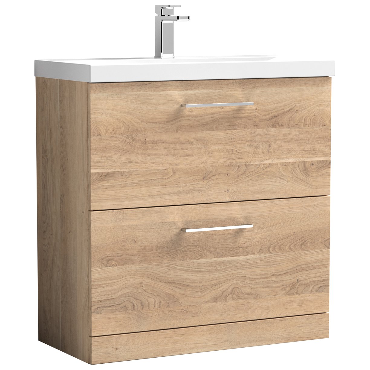 Arno 800mm Floor Standing 2-Drawer Vanity Unit & Mid-Edge Ceramic Basin