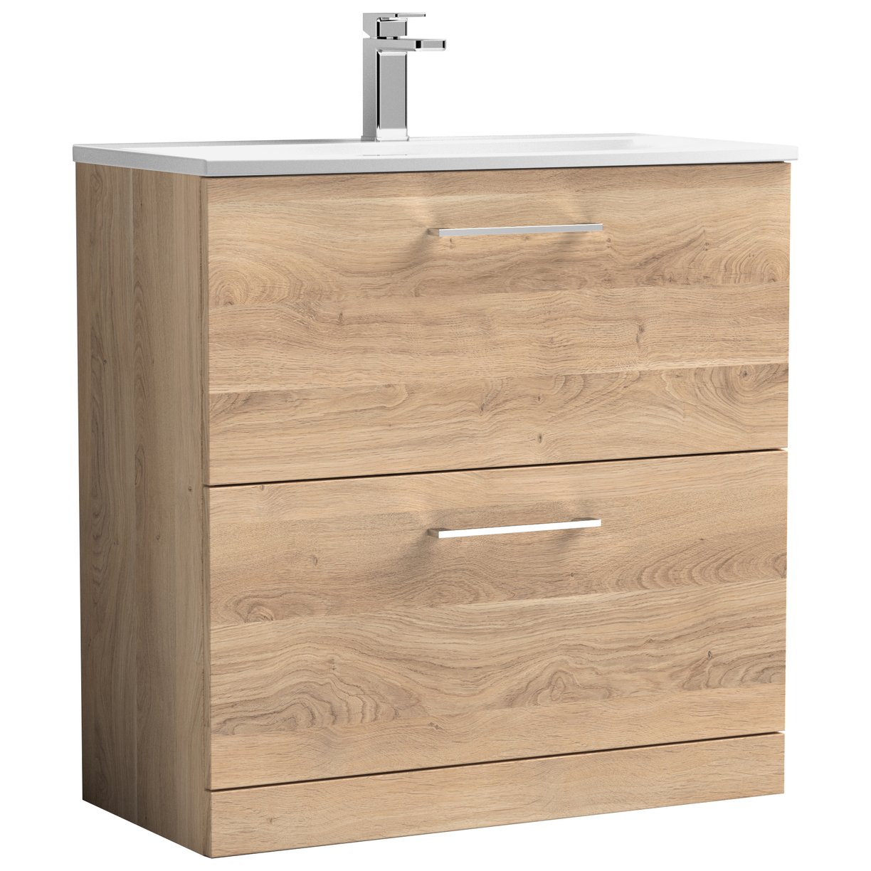 Arno 800mm Floor Standing 2-Drawer Vanity Unit & Curved Ceramic Basin