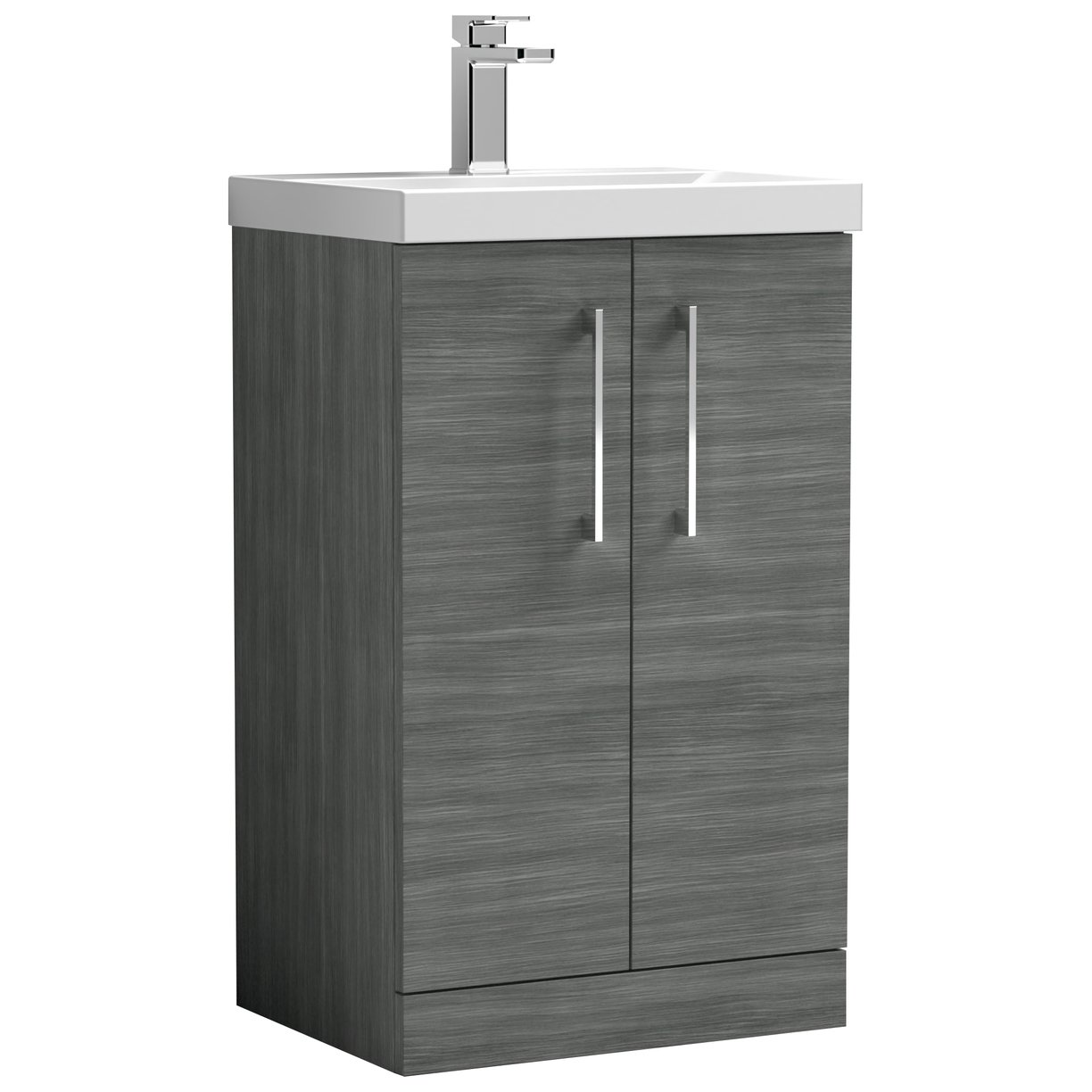 Arno 500mm Floor Standing 2-Door Vanity Unit & Mid-Edge Ceramic Basin