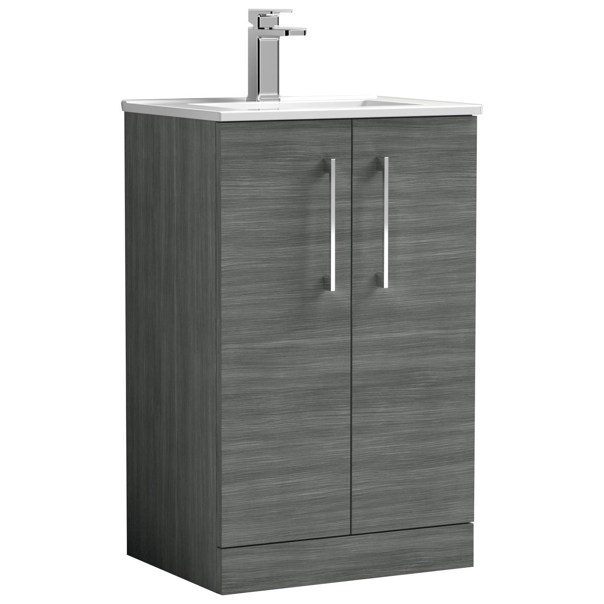 Arno 500mm Floor Standing 2-Door Vanity Unit & Minimalist Ceramic Basin