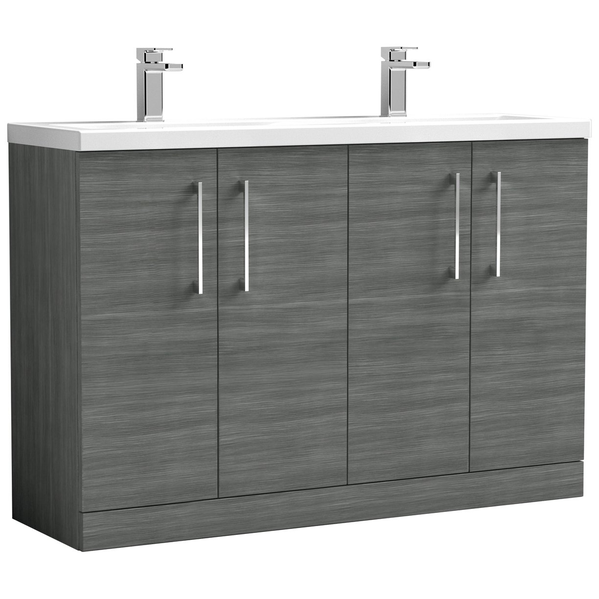 Arno 1200mm Floor Standing 4 Door Vanity Unit & Double Basin