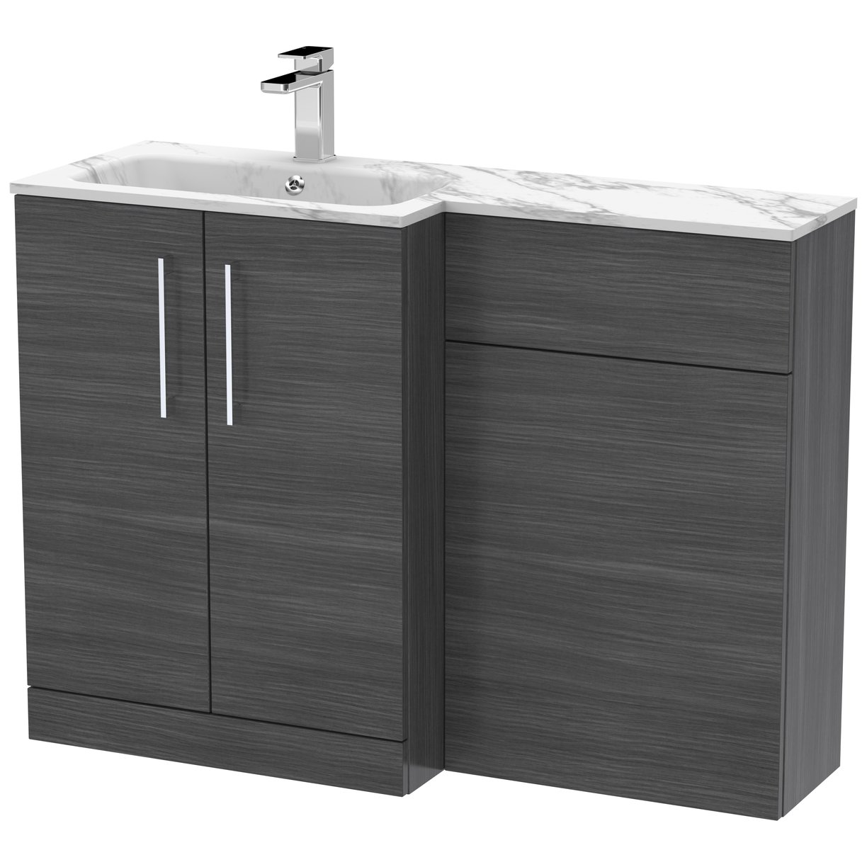 Arno 1100mm L-Shaped Combination Vanity Unit Left Hand