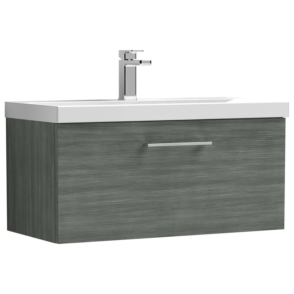 Arno 800mm Wall Hung 1-Drawer Vanity Unit & Mid-Edge Ceramic Basin