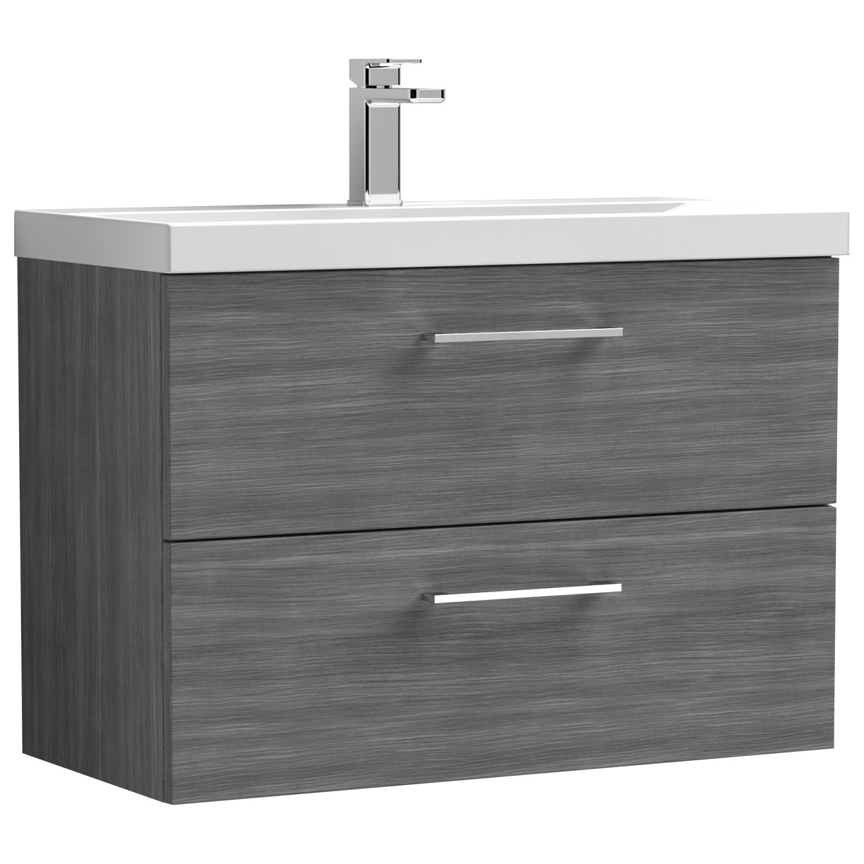 Arno 800mm Wall Hung 2-Drawer Vanity Unit & Mid-Edge Ceramic Basin