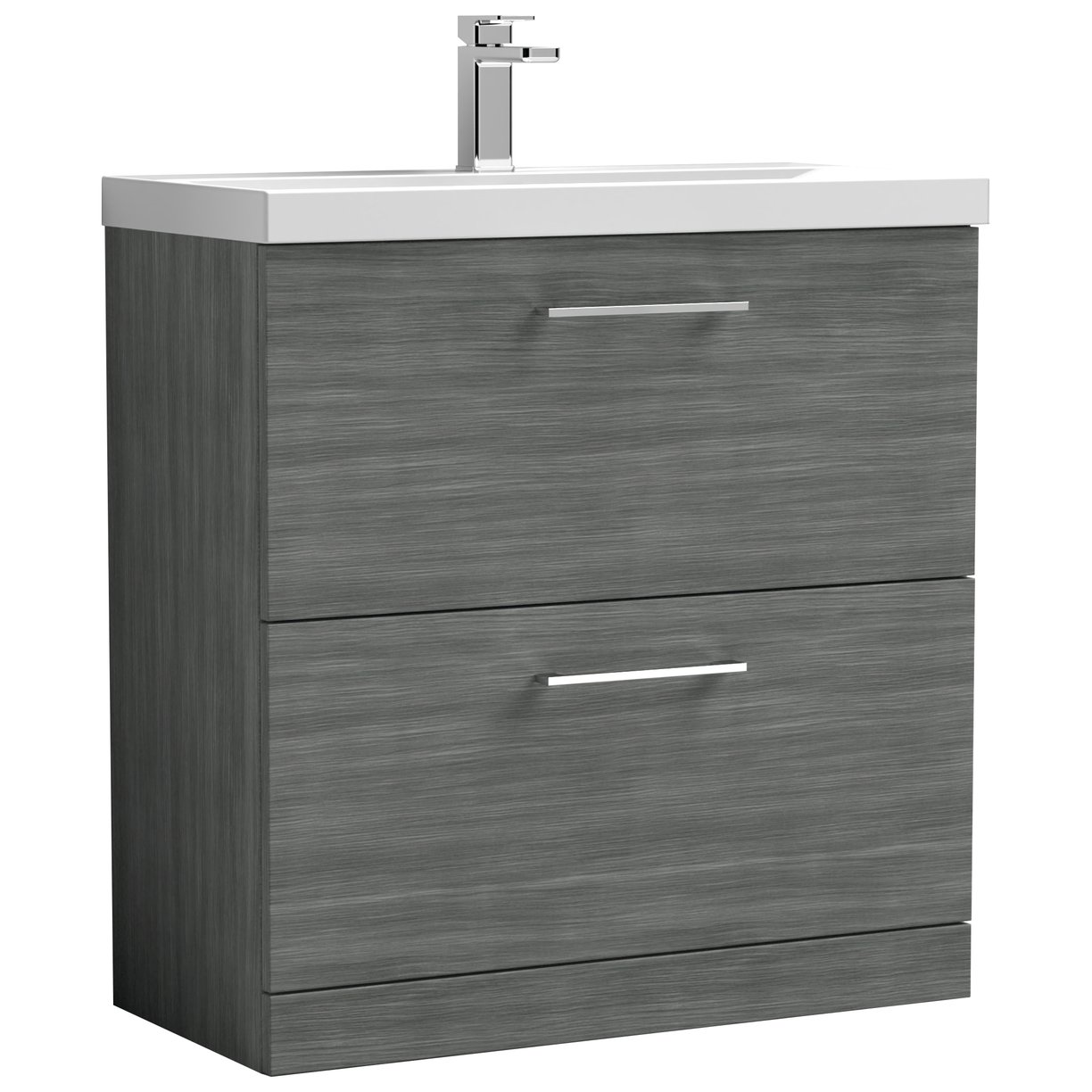 Arno 800mm Floor Standing 2-Drawer Vanity Unit & Thin-Edge Ceramic Basin