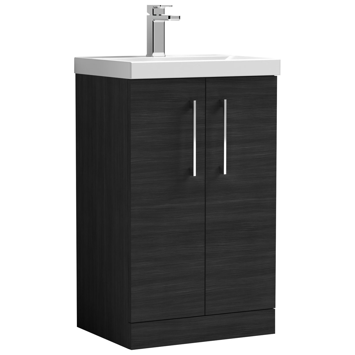 Arno 500mm Floor Standing 2-Door Vanity Unit & Mid-Edge Ceramic Basin
