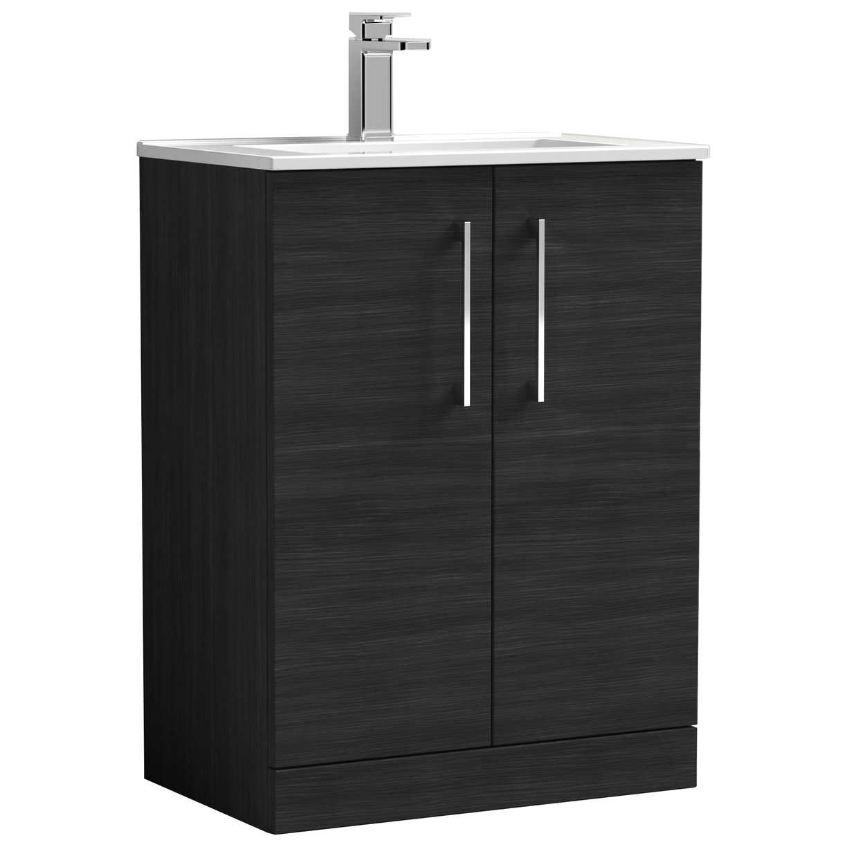 Arno 600mm Floor Standing 2-Door Vanity Unit & Minimalist Ceramic Basin