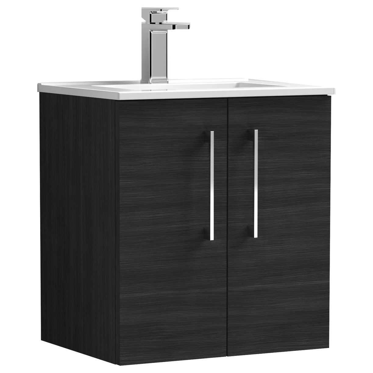 Arno 500mm Wall Hung 2-Door Vanity Unit & Minimalist Ceramic Basin