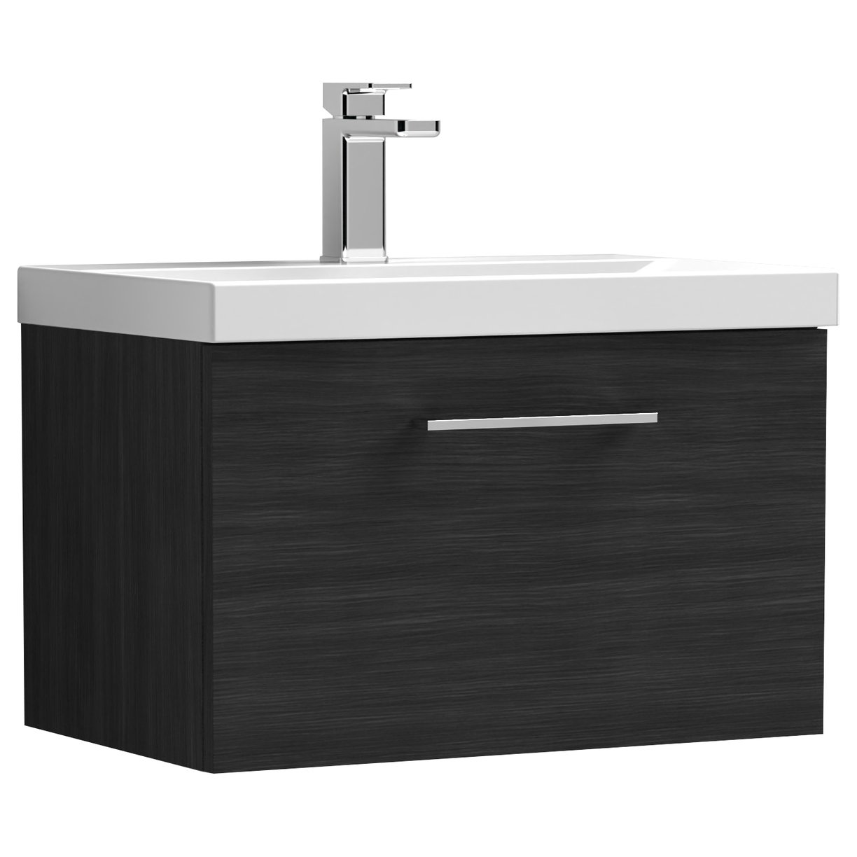 Arno 600mm Wall Hung 1-Drawer Vanity Unit & Mid-Edge Ceramic Basin
