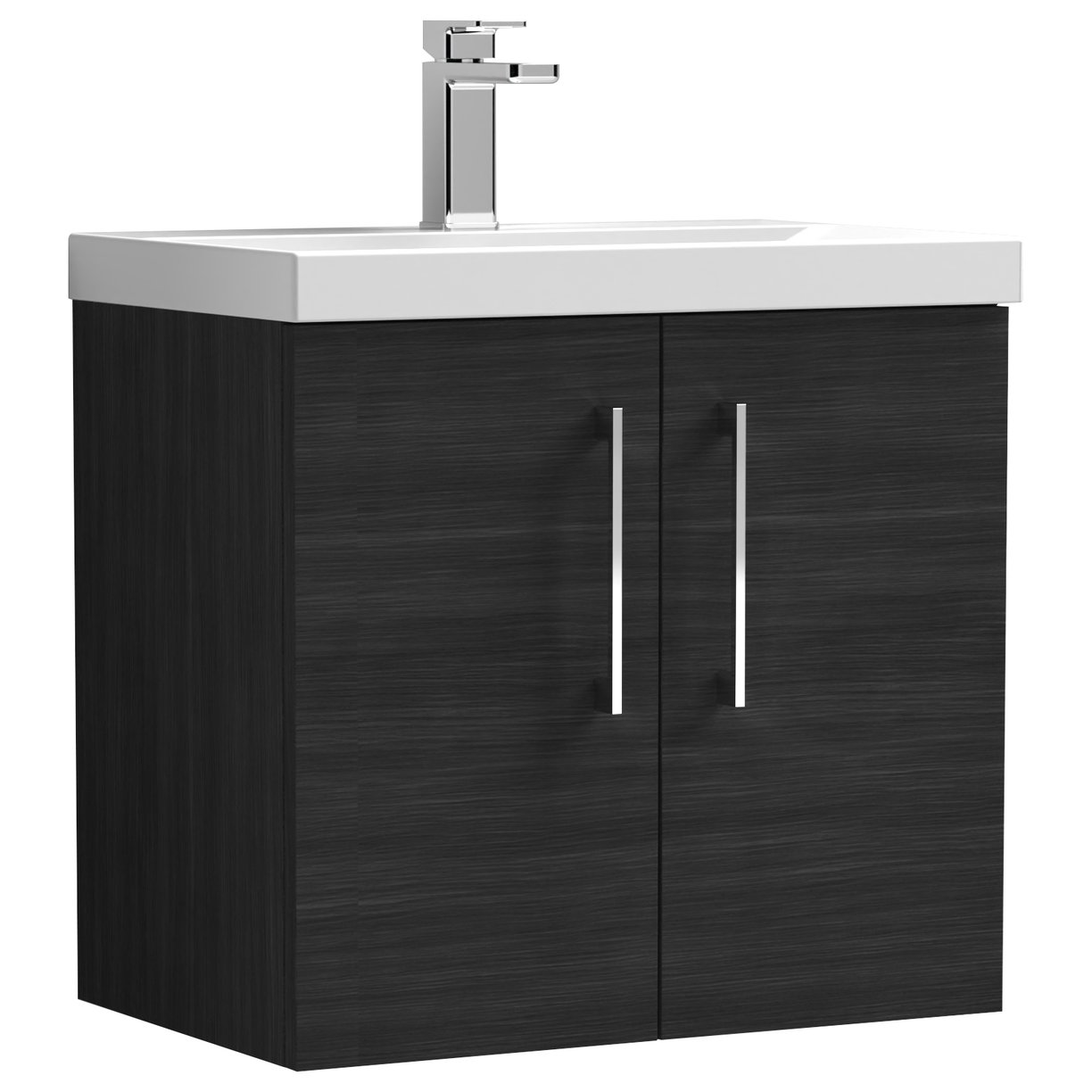 Arno 600mm Wall Hung 2-Door Vanity Unit & Thin-Edge Ceramic Basin