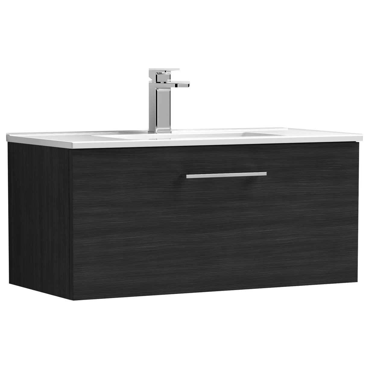 Arno 800mm Wall Hung 1-Drawer Vanity Unit & Minimalist Ceramic Basin