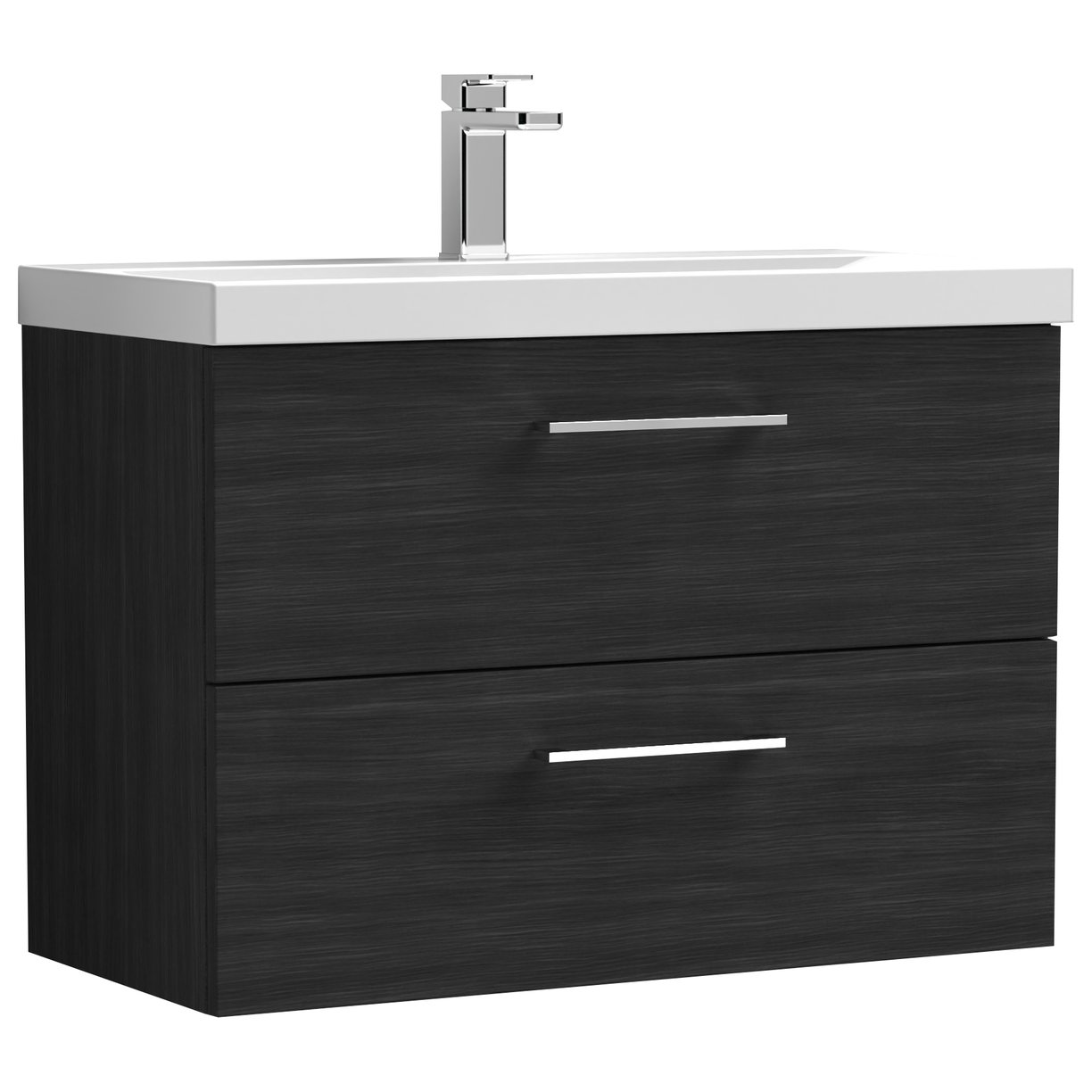 Arno 800mm Wall Hung 2-Drawer Vanity Unit & Mid-Edge Ceramic Basin
