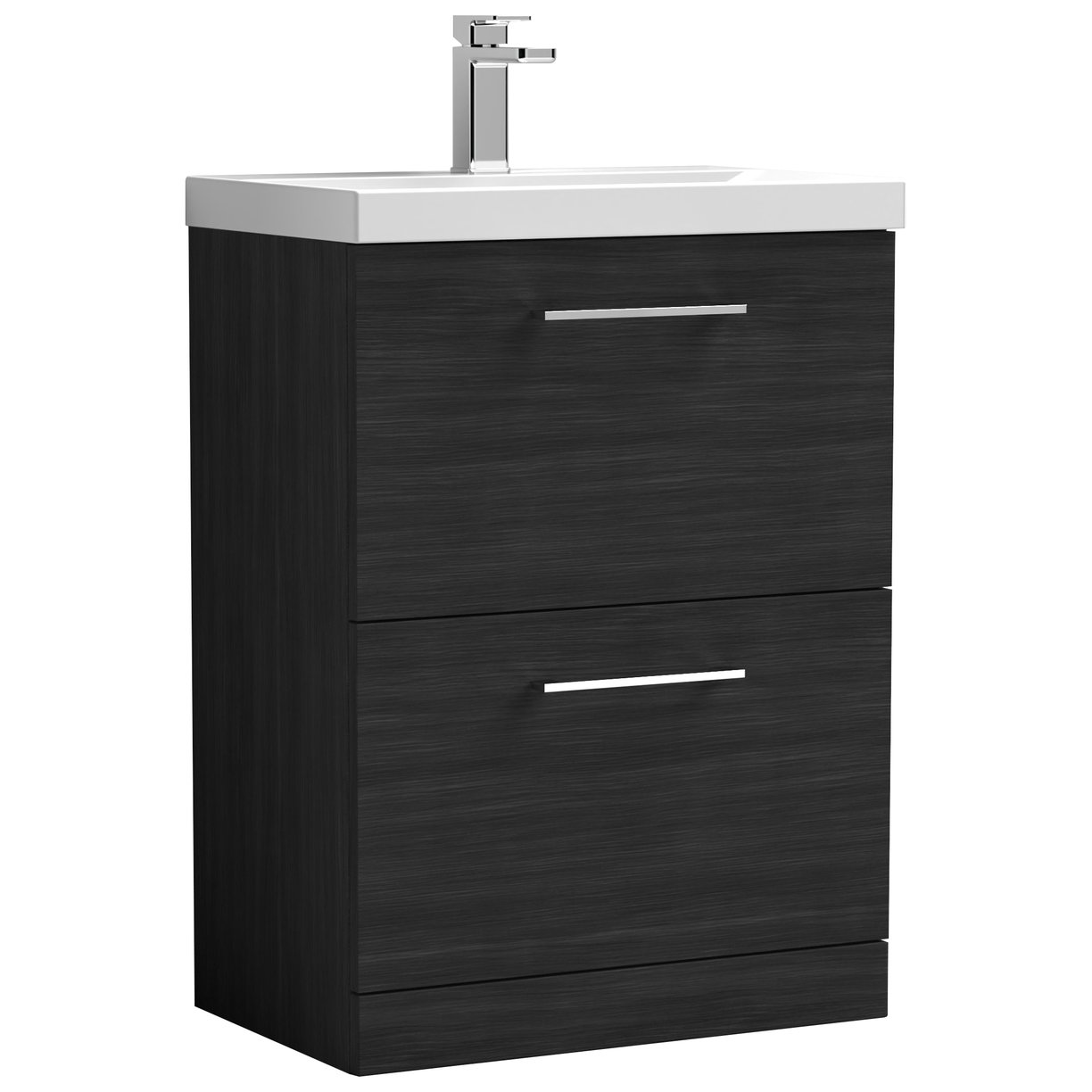 Arno 600mm Floor Standing 2-Drawer Vanity Unit & Thin-Edge Ceramic Basin