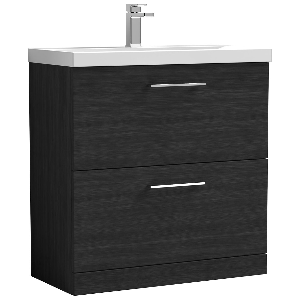 Arno 800mm Floor Standing 2-Drawer Vanity Unit & Thin-Edge Ceramic Basin