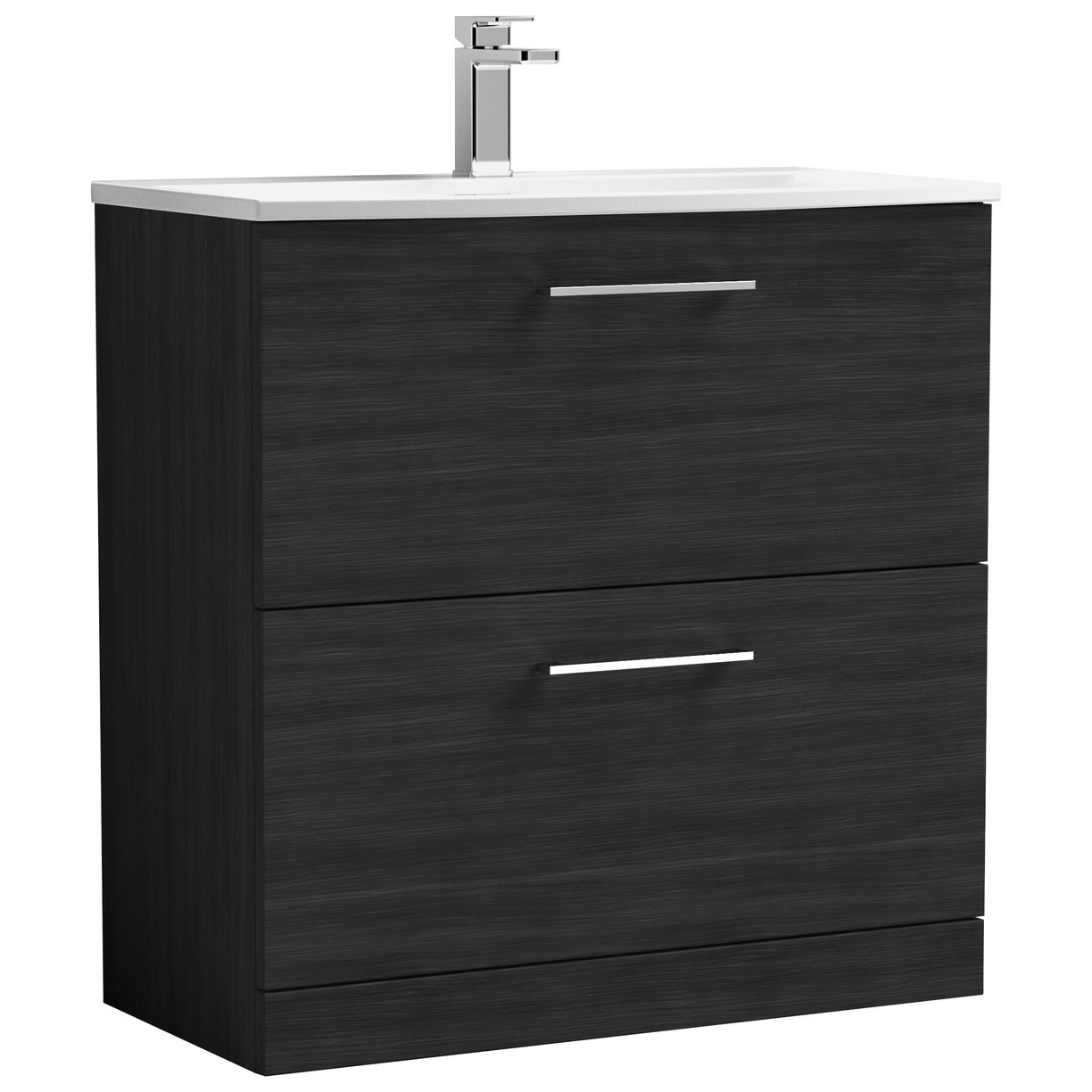 Arno 800mm Floor Standing 2-Drawer Vanity Unit & Curved Ceramic Basin