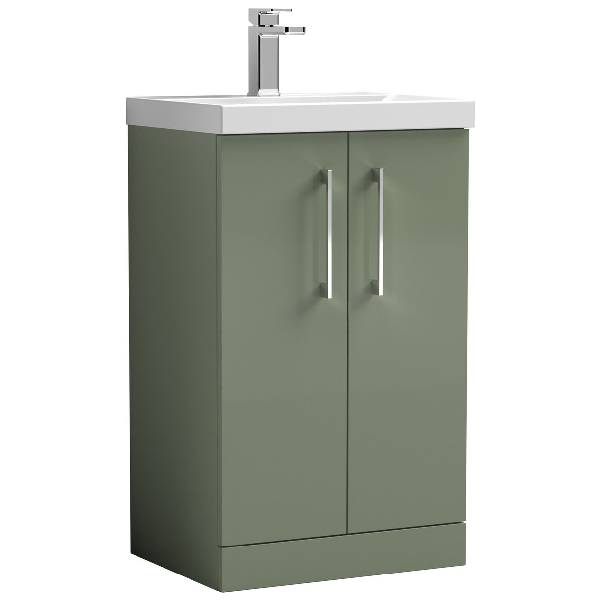 Arno 500mm Floor Standing 2-Door Vanity Unit & Thin-Edge Ceramic Basin