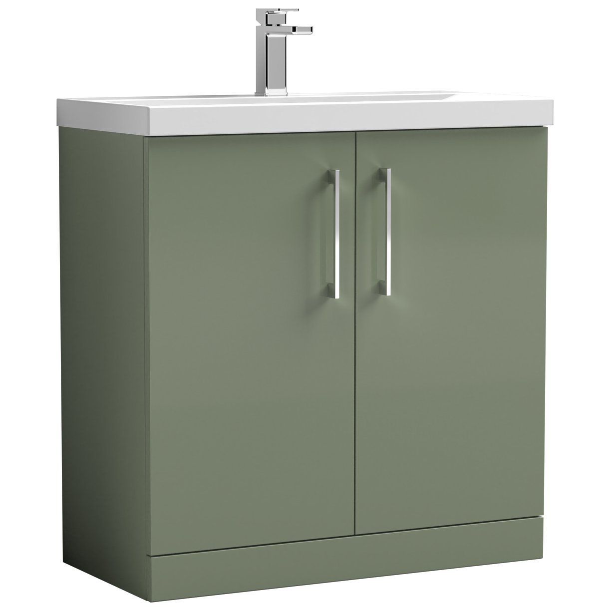 Arno 800mm Floor Standing 2-Door Vanity Unit & Thin-Edge Ceramic Basin