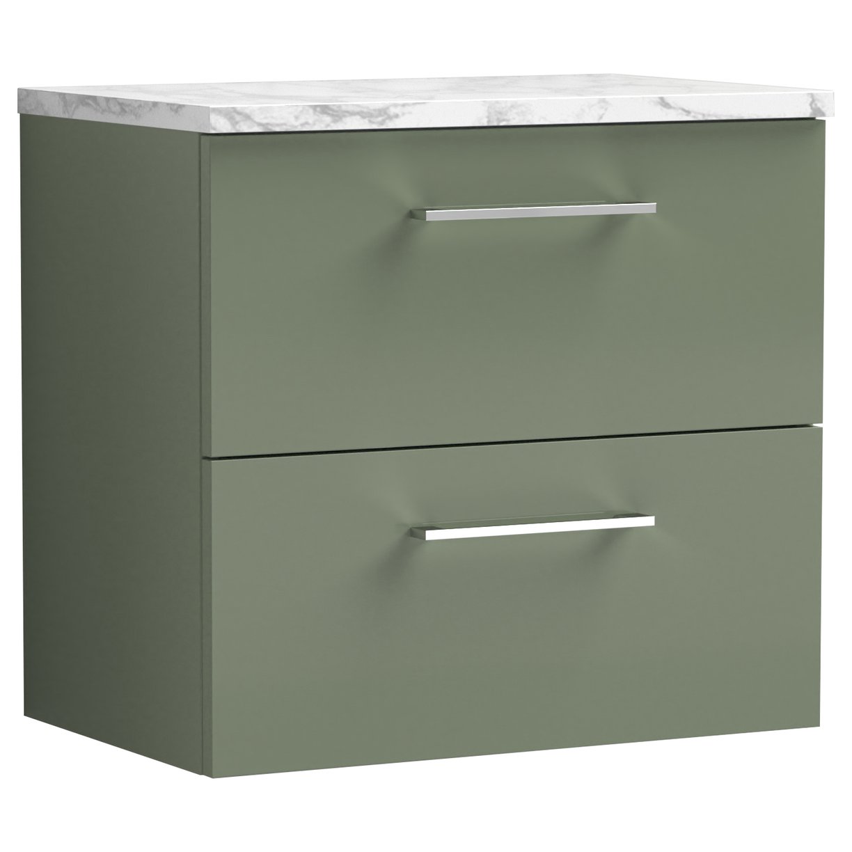Arno 600mm Wall Hung 2-Drawer Vanity Unit & Laminate Worktop