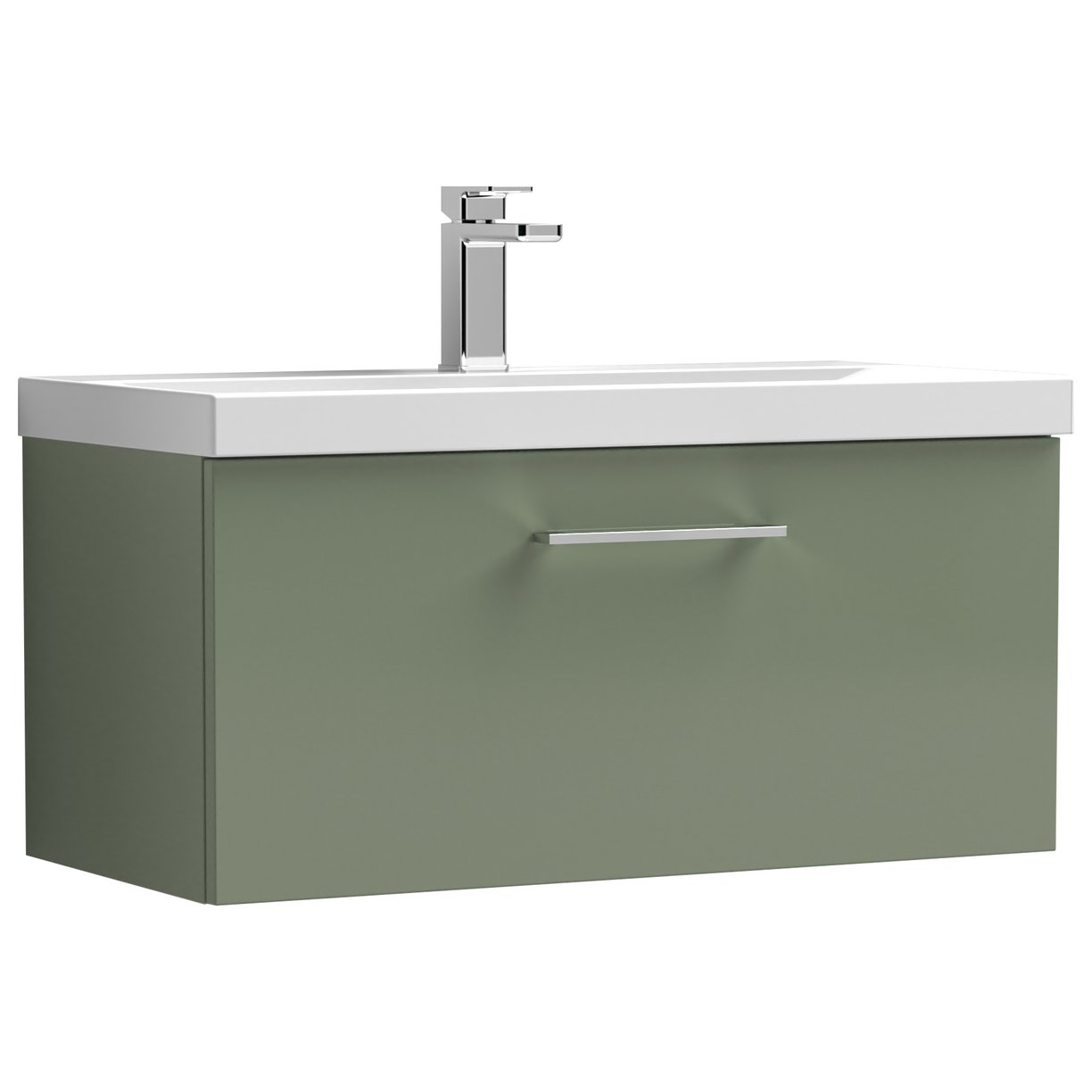 Arno 800mm Wall Hung 1-Drawer Vanity Unit & Mid-Edge Ceramic Basin