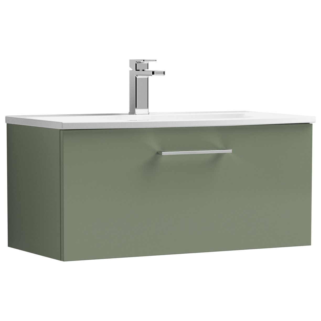 Arno 800mm Wall Hung 1-Drawer Vanity Unit & Curved Ceramic Basin
