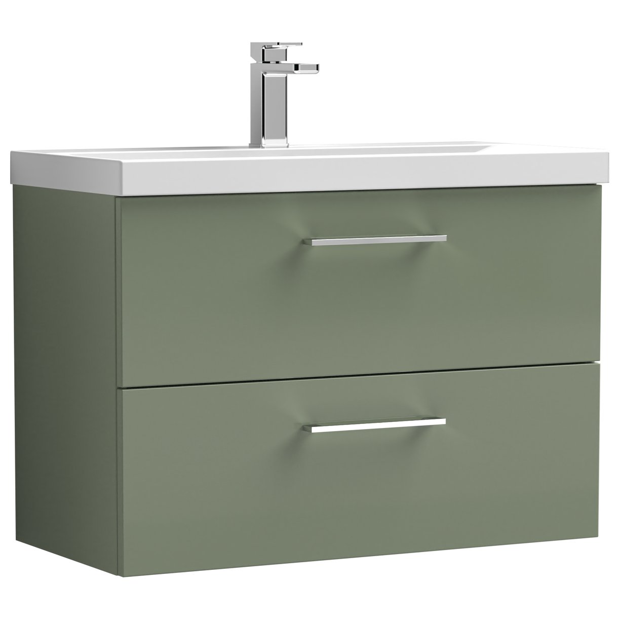 Arno 800mm Wall Hung 2-Drawer Vanity Unit & Mid-Edge Ceramic Basin