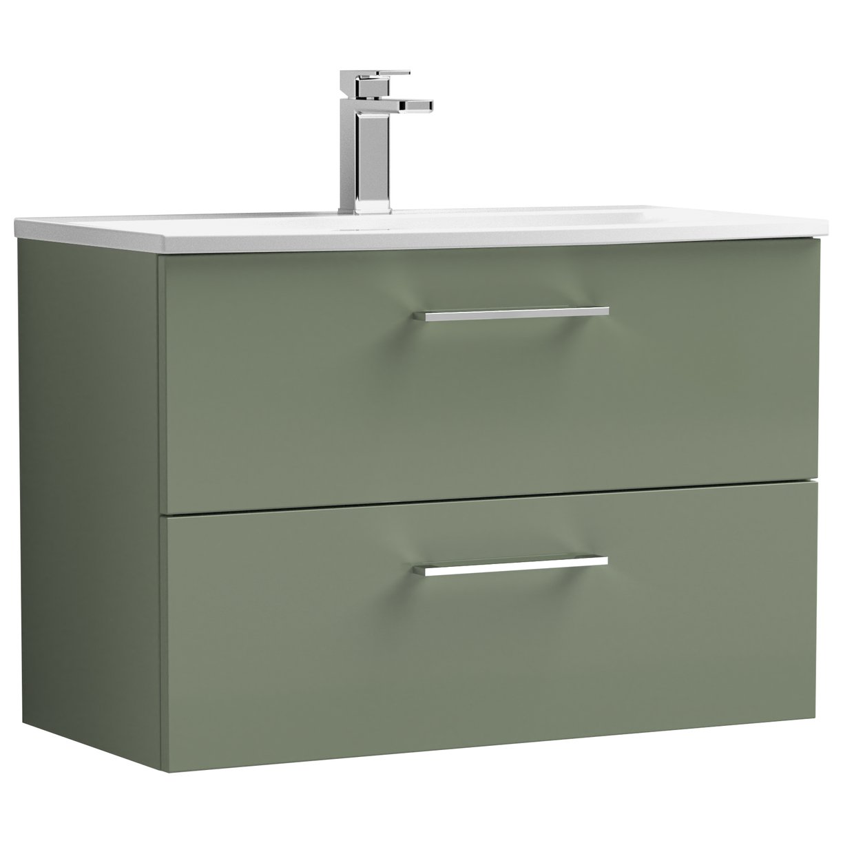 Arno 800mm Wall Hung 2-Drawer Vanity Unit & Curved Ceramic Basin