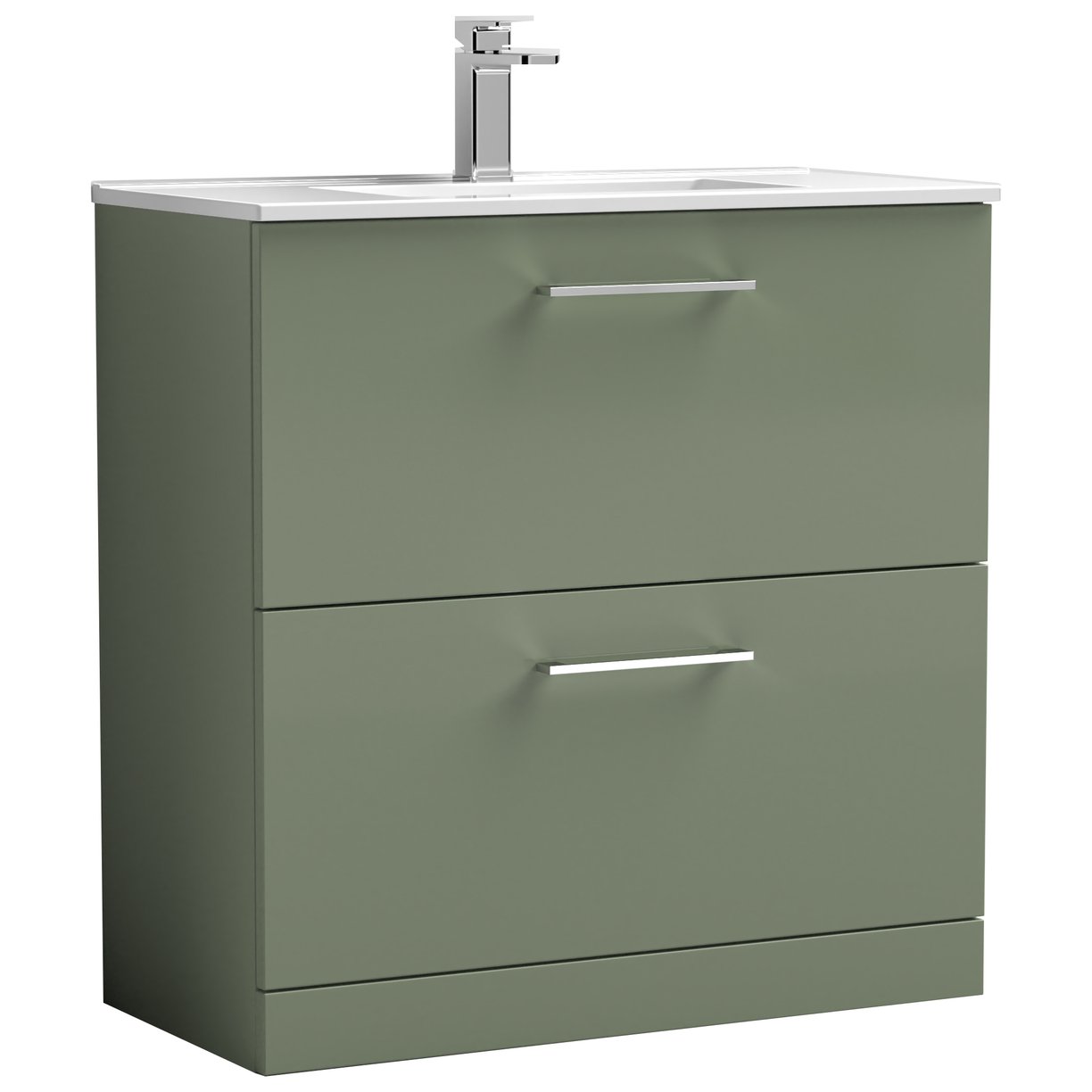 Arno 800mm Floor Standing 2-Drawer Vanity Unit & Minimalist Ceramic Basin