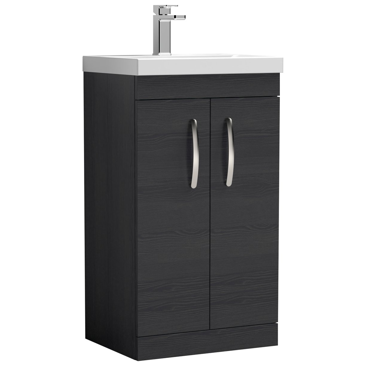 Athena 500mm Floor Standing 2-Door Vanity Unit & Thin-Edge Ceramic Basin