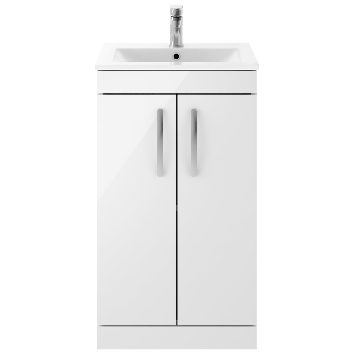 Athena 500mm Floor Standing 2-Door Vanity Unit & Minimalist Ceramic Basin