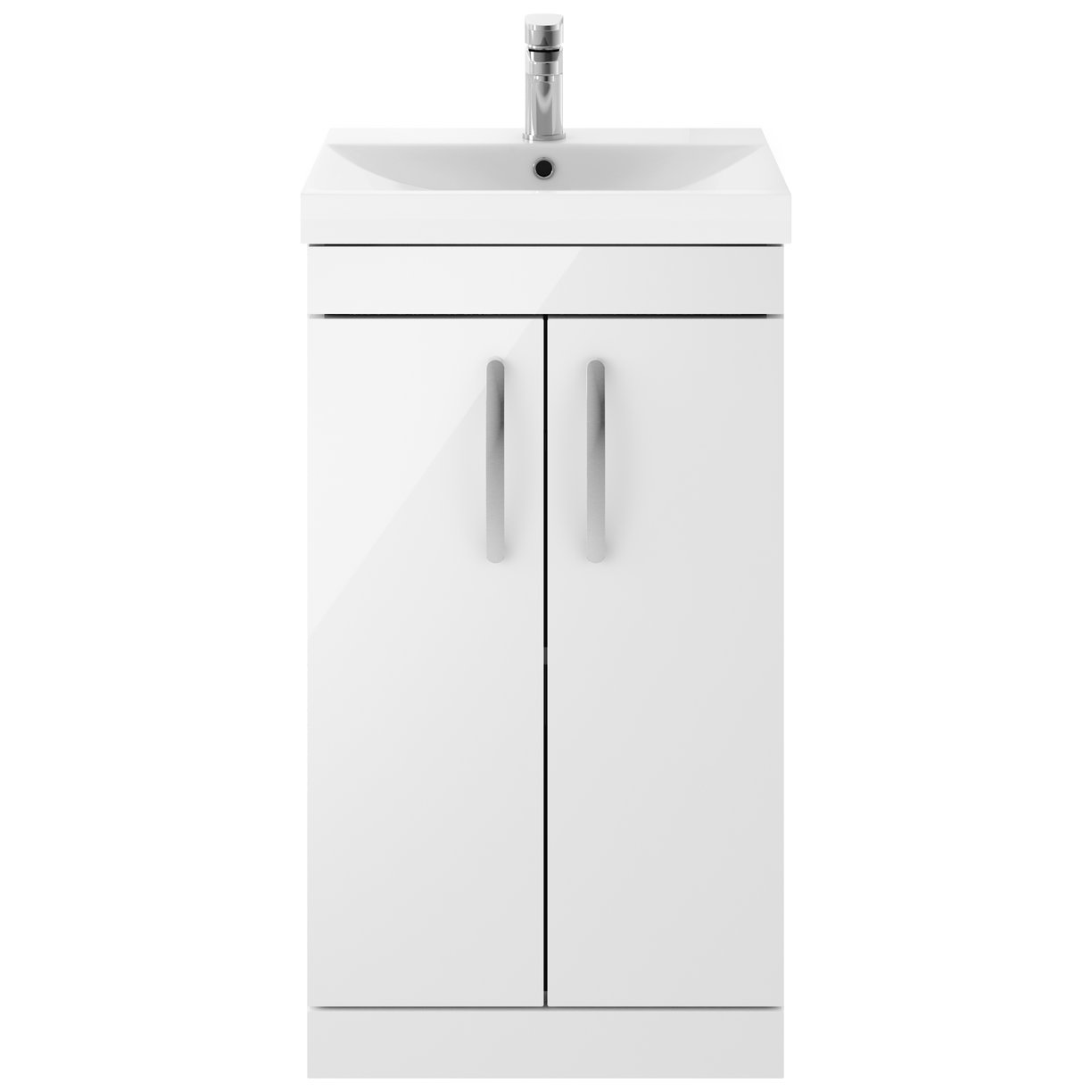 Athena 500mm Floor Standing 2-Door Vanity Unit & Thin-Edge Ceramic Basin