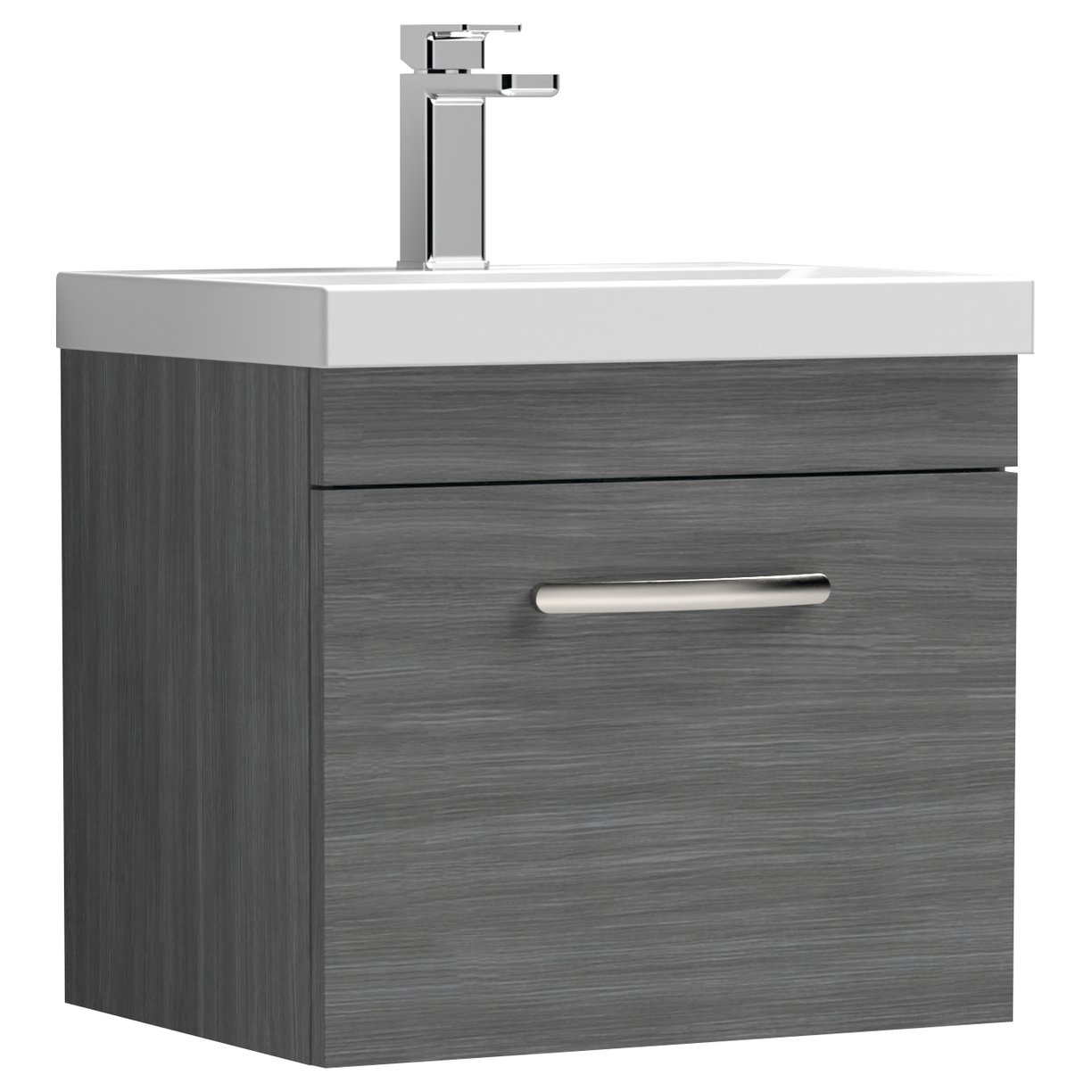 Athena 500mm Wall Hung 1-Drawer Vanity Unit & Thin-Edge Ceramic Basin