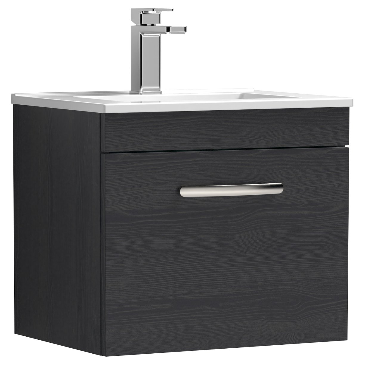 Athena 500mm Wall Hung 1-Drawer Vanity Unit & Minimalist Ceramic Basin