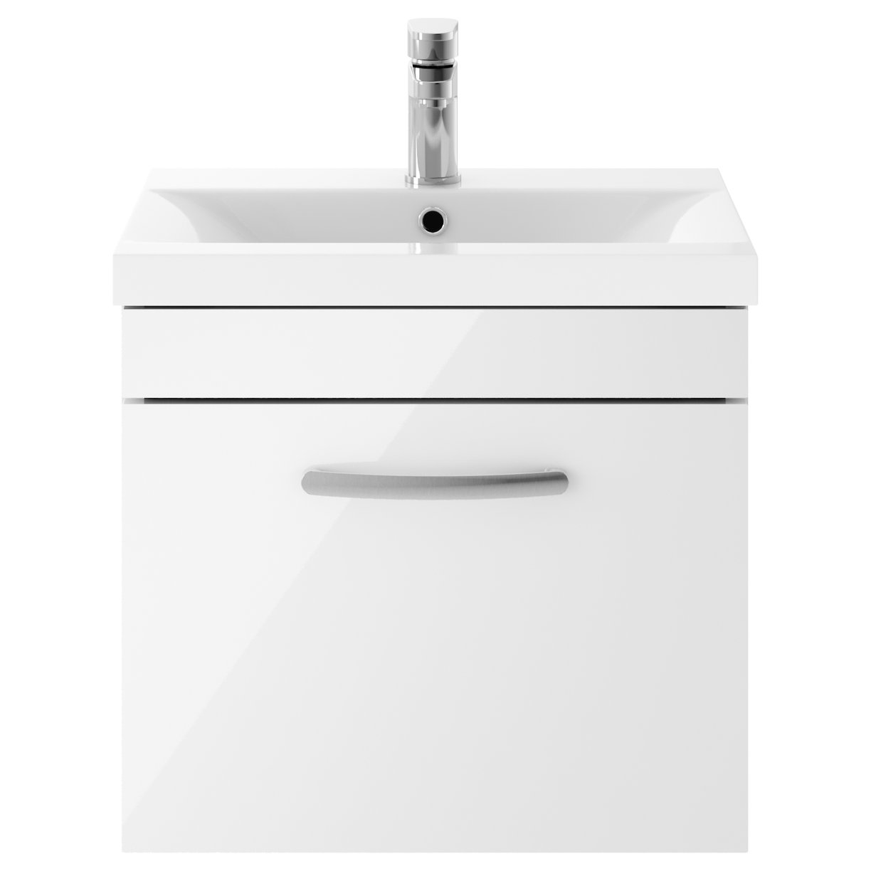 Athena 500mm Wall Hung 1-Drawer Vanity Unit & Mid-Edge Ceramic Basin