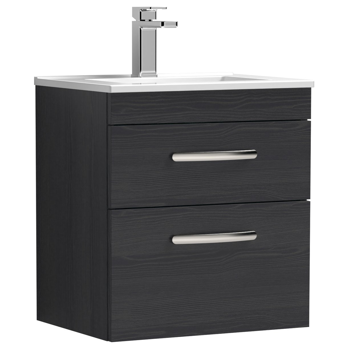 Athena 500mm Wall Hung 2-Drawer Vanity Unit & Minimalist Ceramic Basin