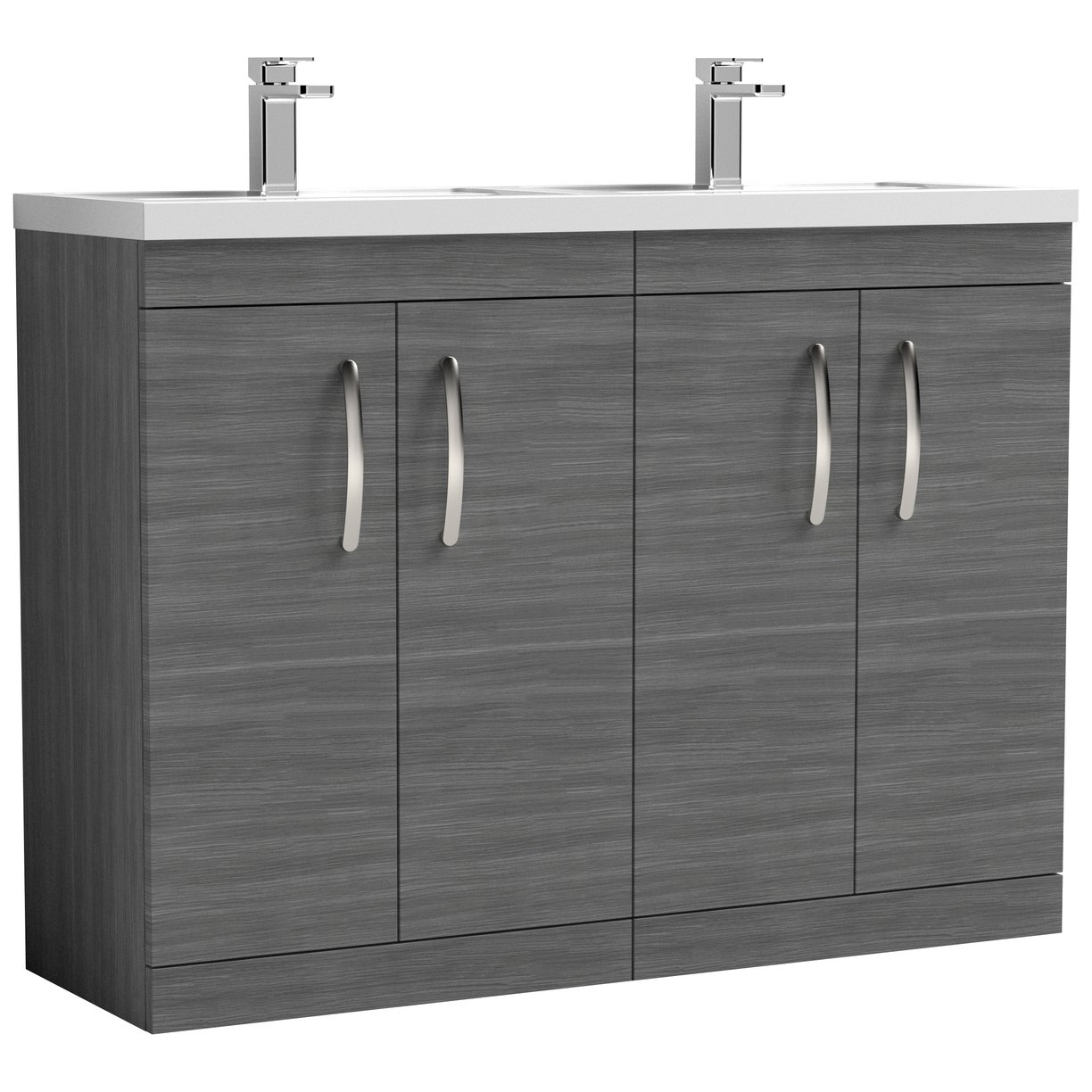 Athena 1200mm Floor Standing 4-Door Vanity Unit & Double Basin
