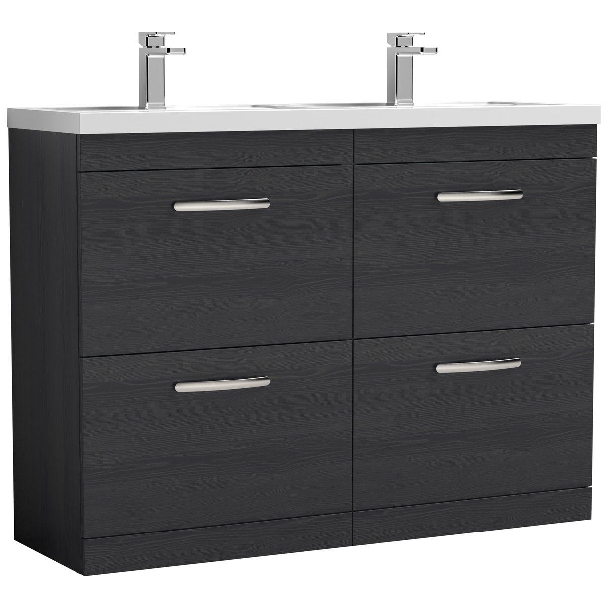 Athena 1200mm Floor Standing 4 Drawer Vanity Unit & Double Basin