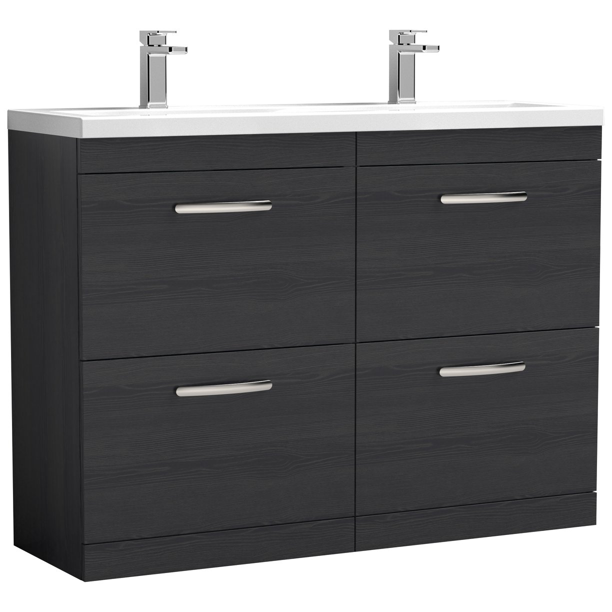 Athena 1200mm Floor Standing 4 Drawer Vanity Unit & Double Basin