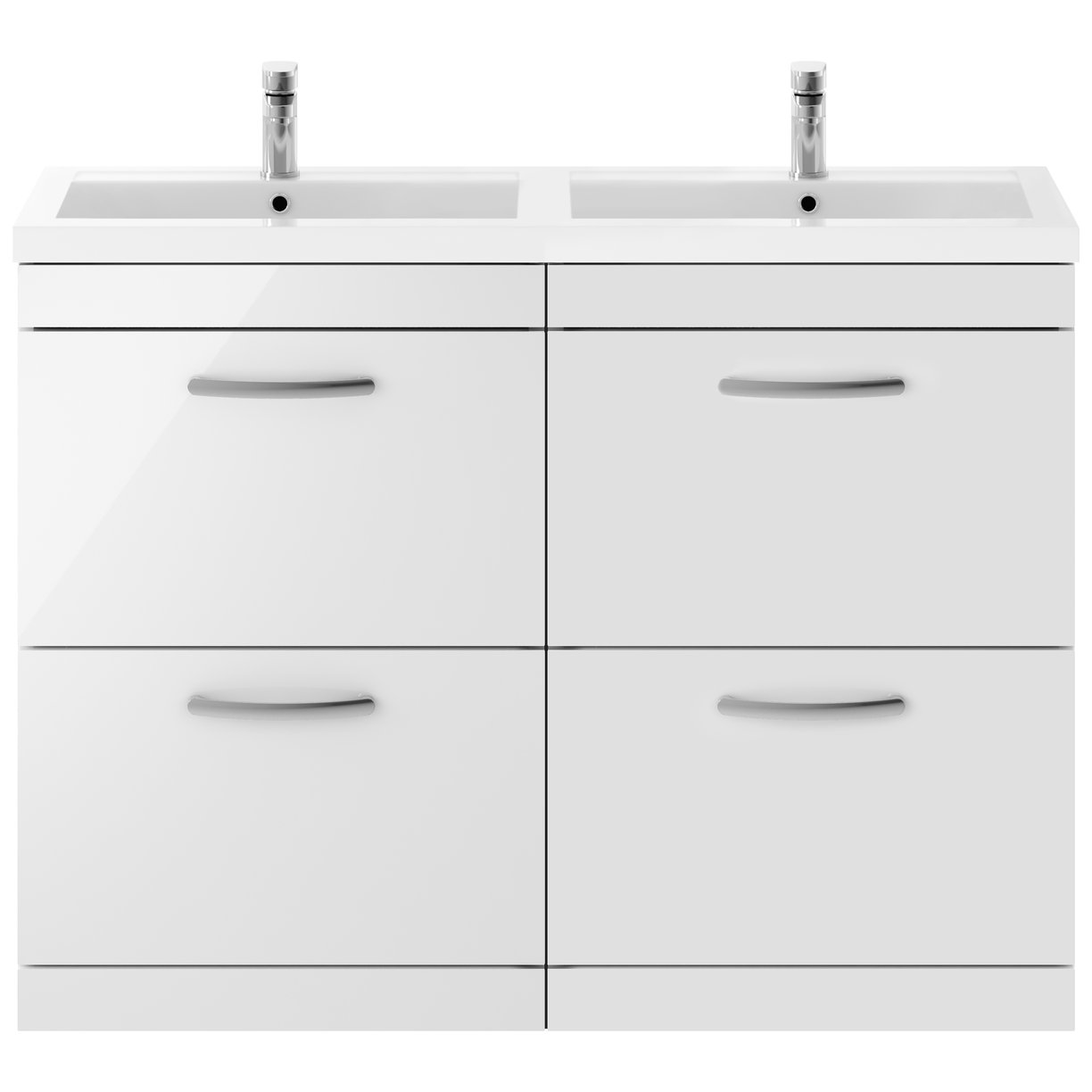 Athena 1200mm Floor Standing 4 Drawer Vanity Unit & Double Basin