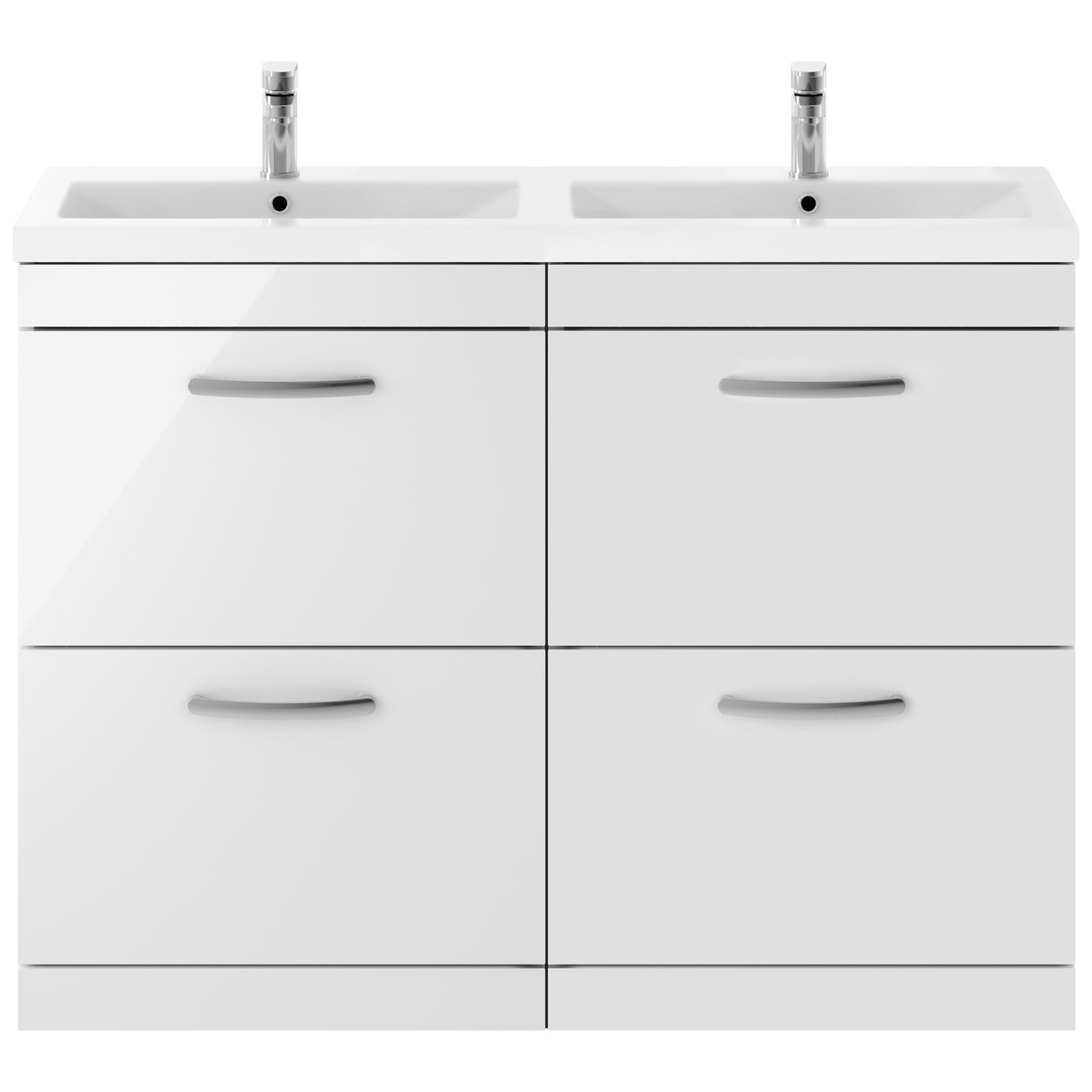 Athena 1200mm Floor Standing 4 Drawer Vanity Unit & Double Basin