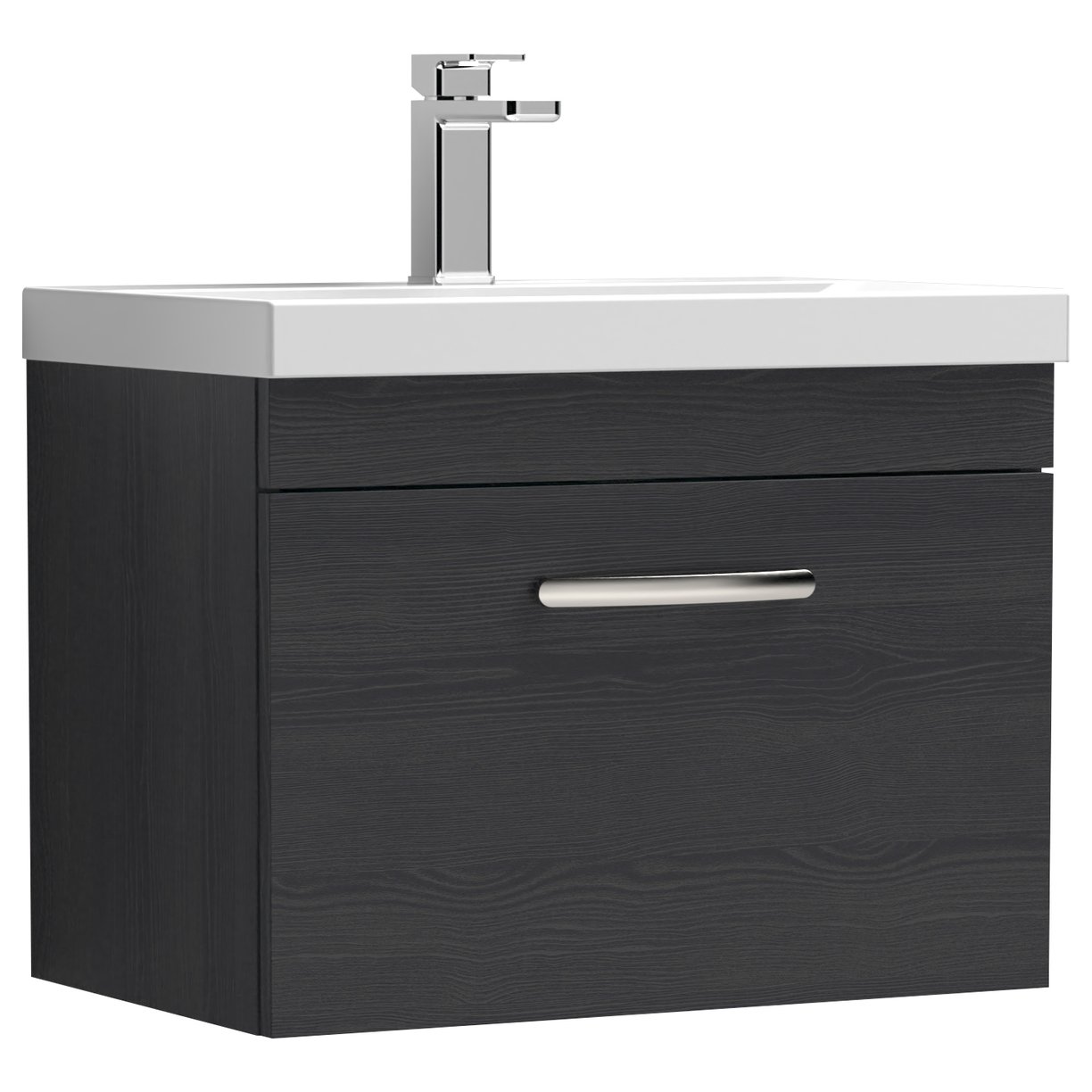 Athena 600mm Wall Hung 1-Drawer Vanity Unit & Mid-Edge Ceramic Basin