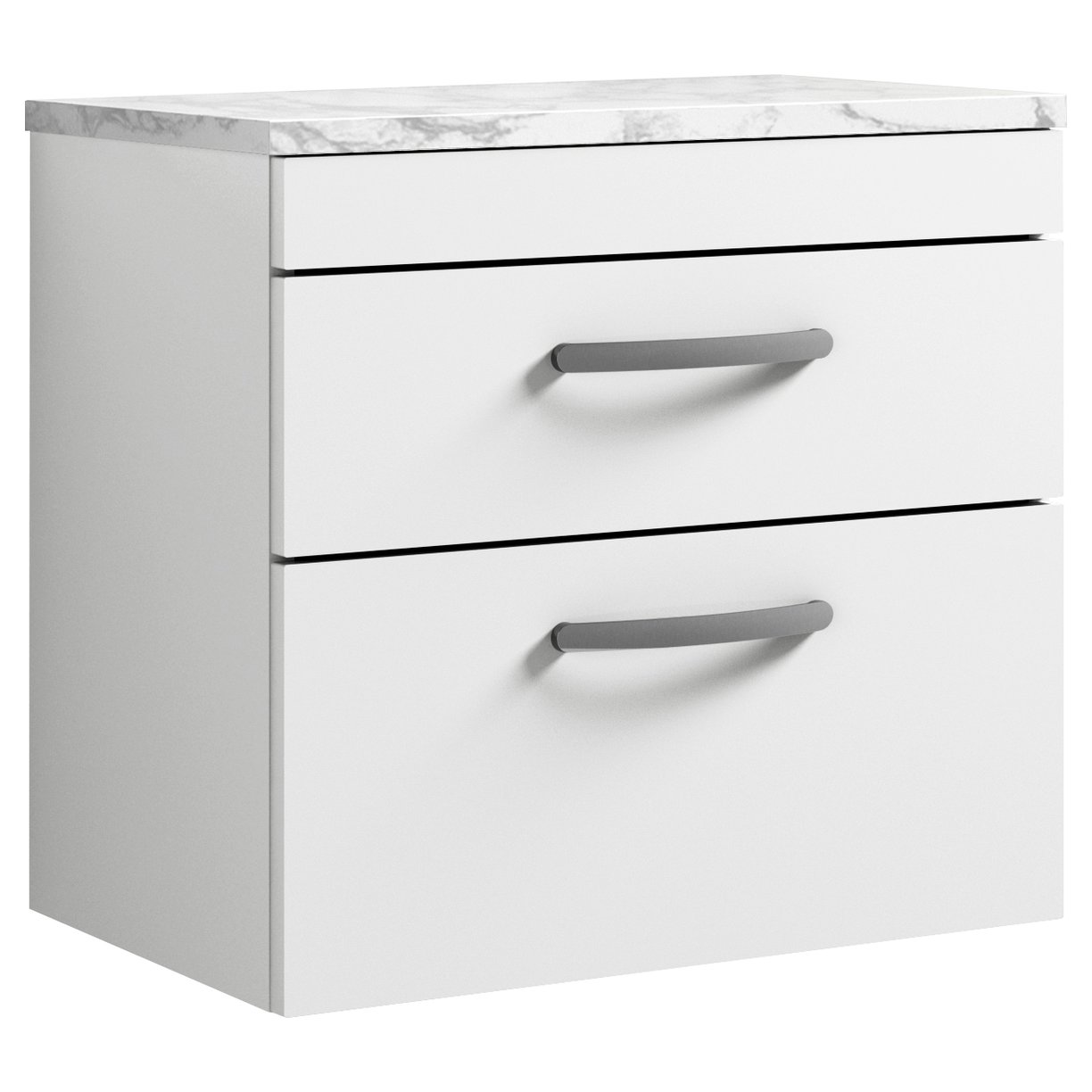Athena 600mm Wall Hung 2-Drawer Vanity Unit & Laminate Worktop