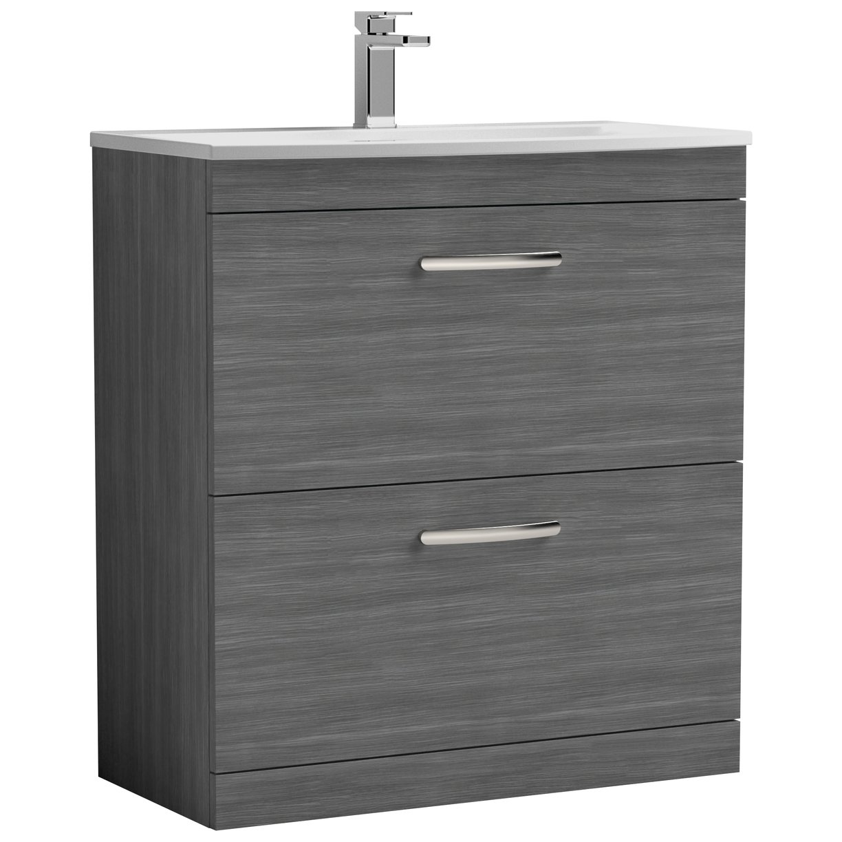 Athena 800mm Floor Standing 2-Drawer Vanity Unit & Curved Ceramic Basin