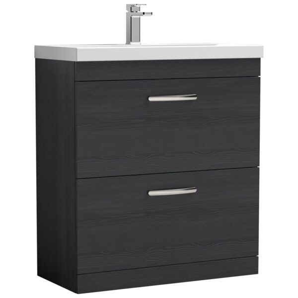 Athena 800mm Floor Standing 2-Drawer Vanity Unit & Mid-Edge Ceramic Basin