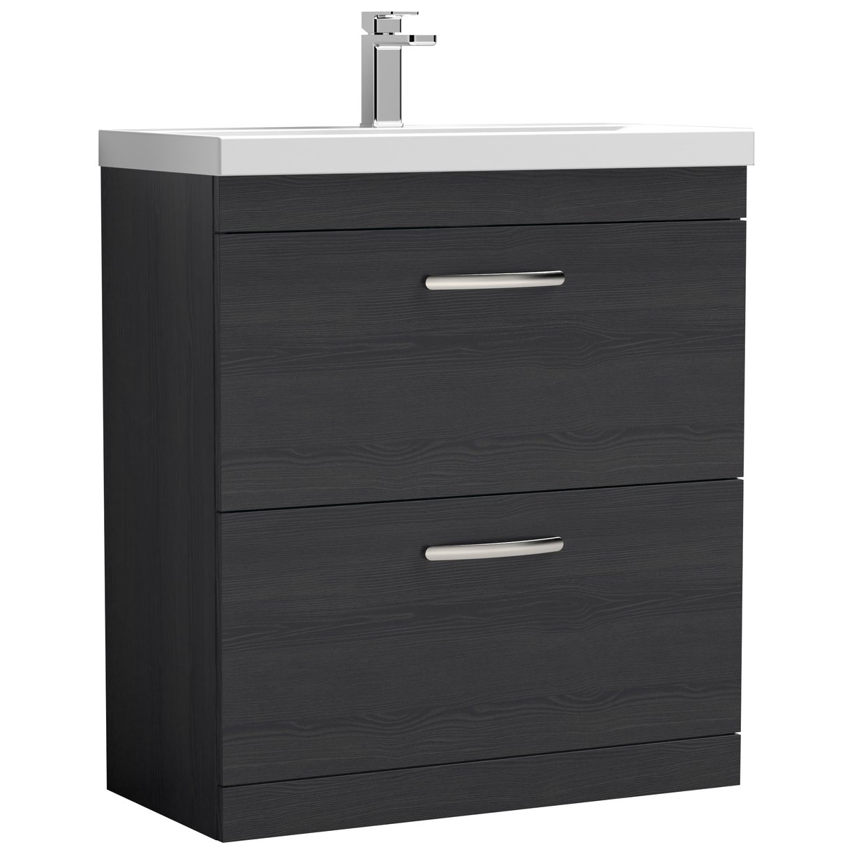 Athena 800mm Floor Standing 2-Drawer Vanity Unit & Thin-Edge Ceramic Basin