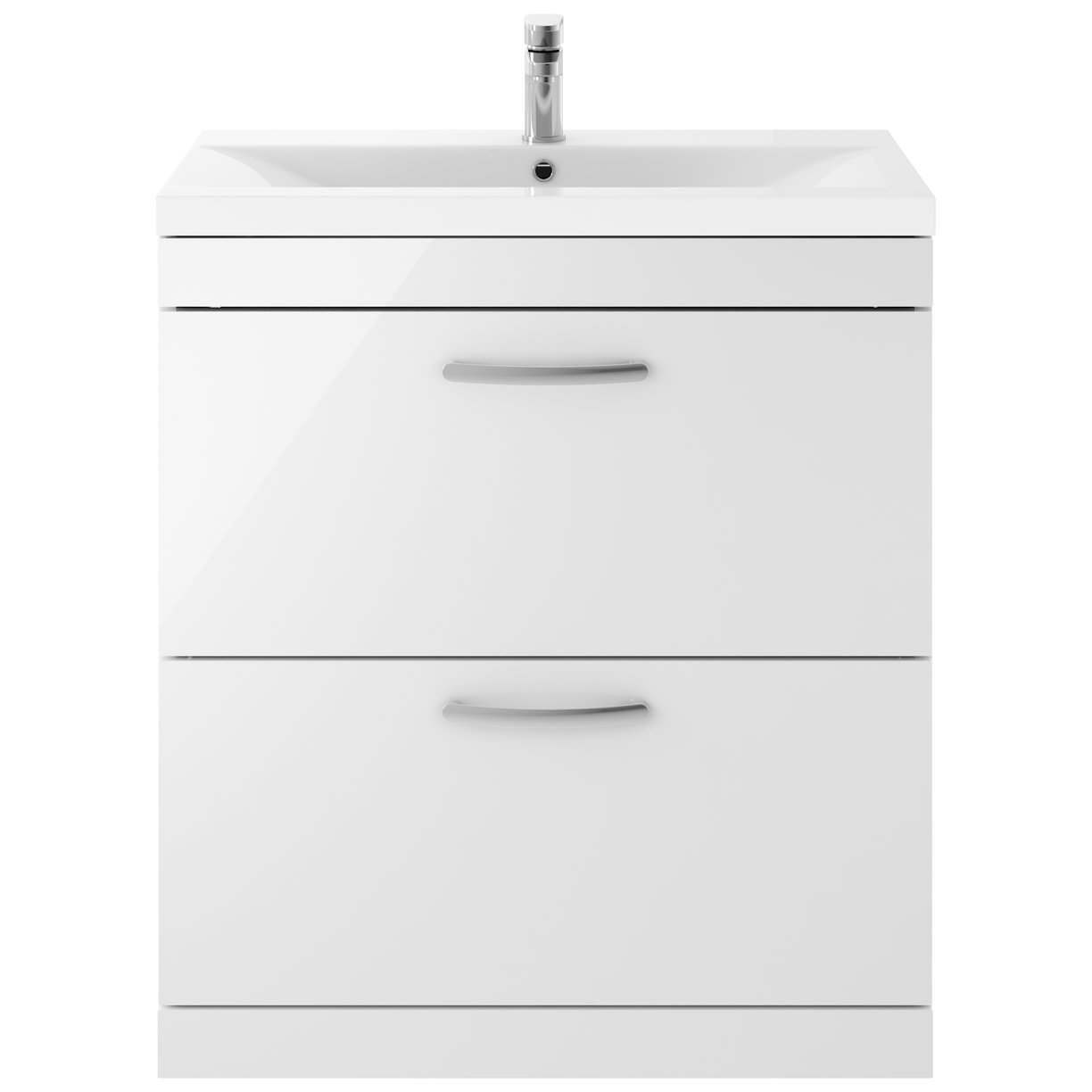Athena 800mm Floor Standing 2-Drawer Vanity Unit & Mid-Edge Ceramic Basin