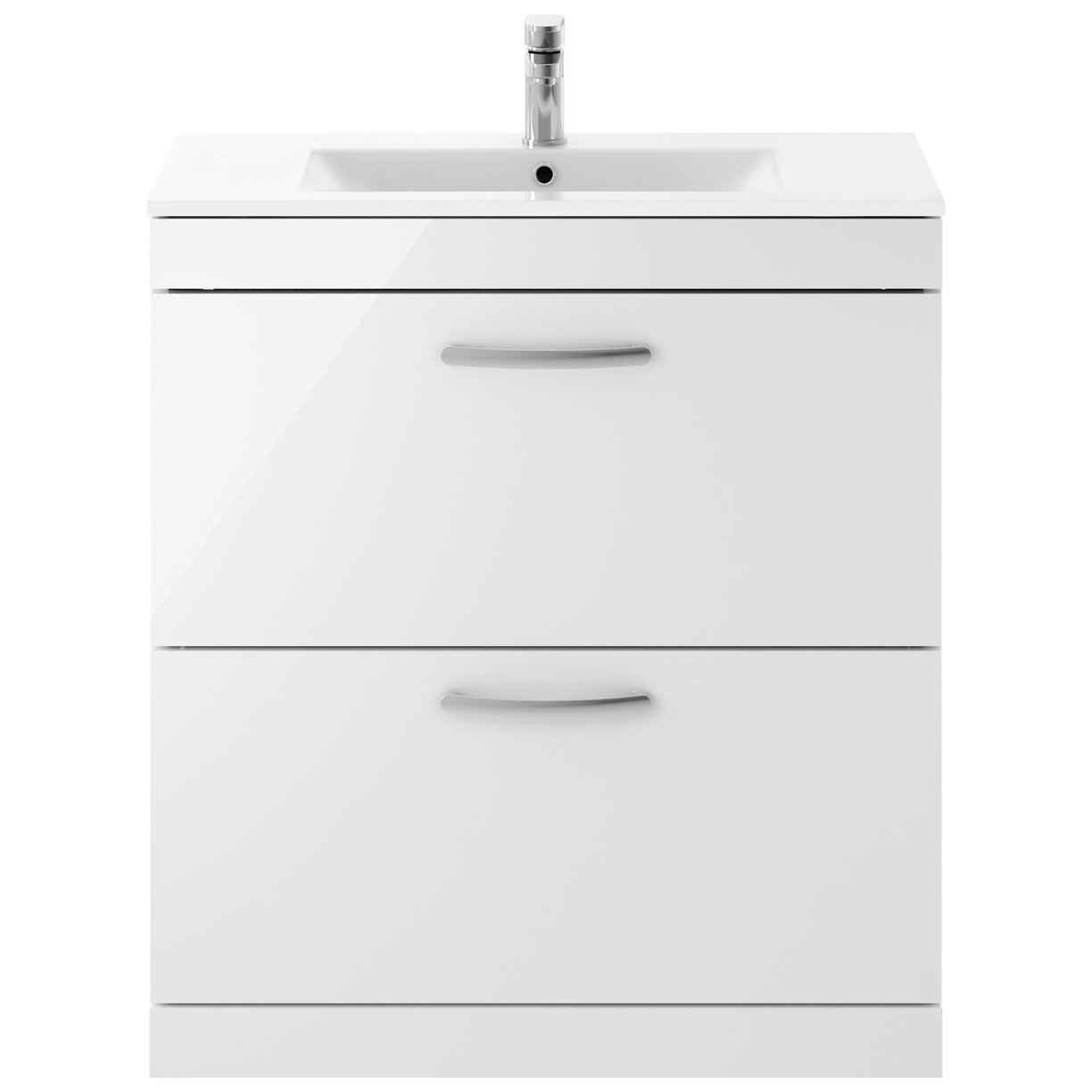 Athena 800mm Floor Standing 2-Drawer Vanity Unit & Minimalist Ceramic Basin