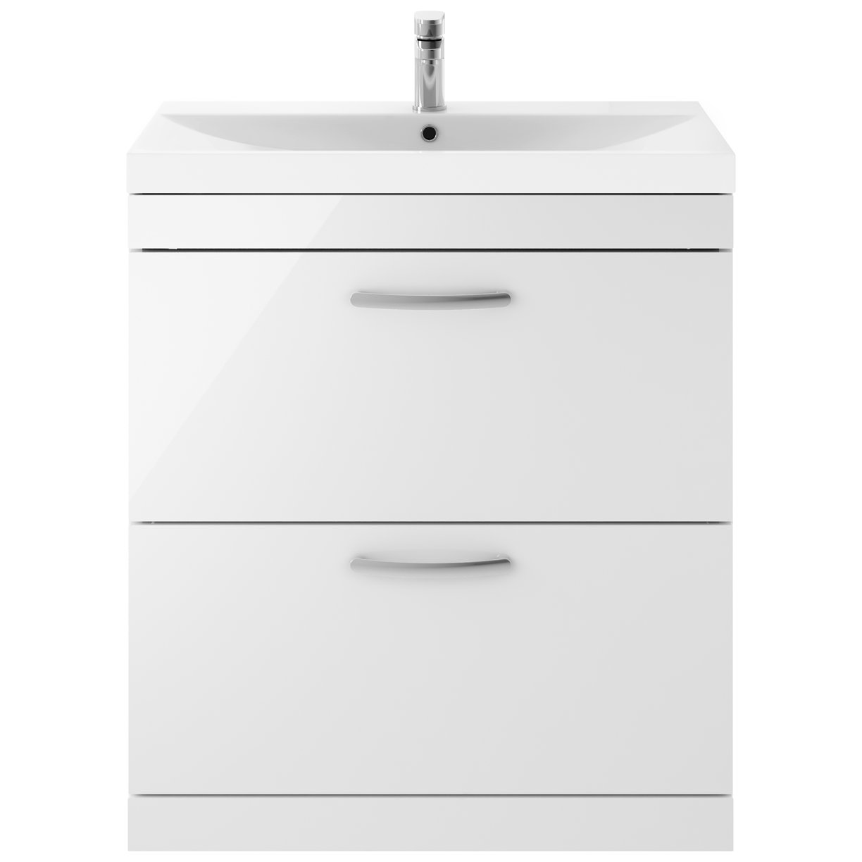 Athena 800mm Floor Standing 2-Drawer Vanity Unit & Thin-Edge Ceramic Basin