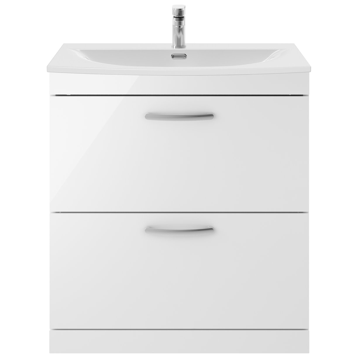 Athena 800mm Floor Standing 2-Drawer Vanity Unit & Curved Ceramic Basin