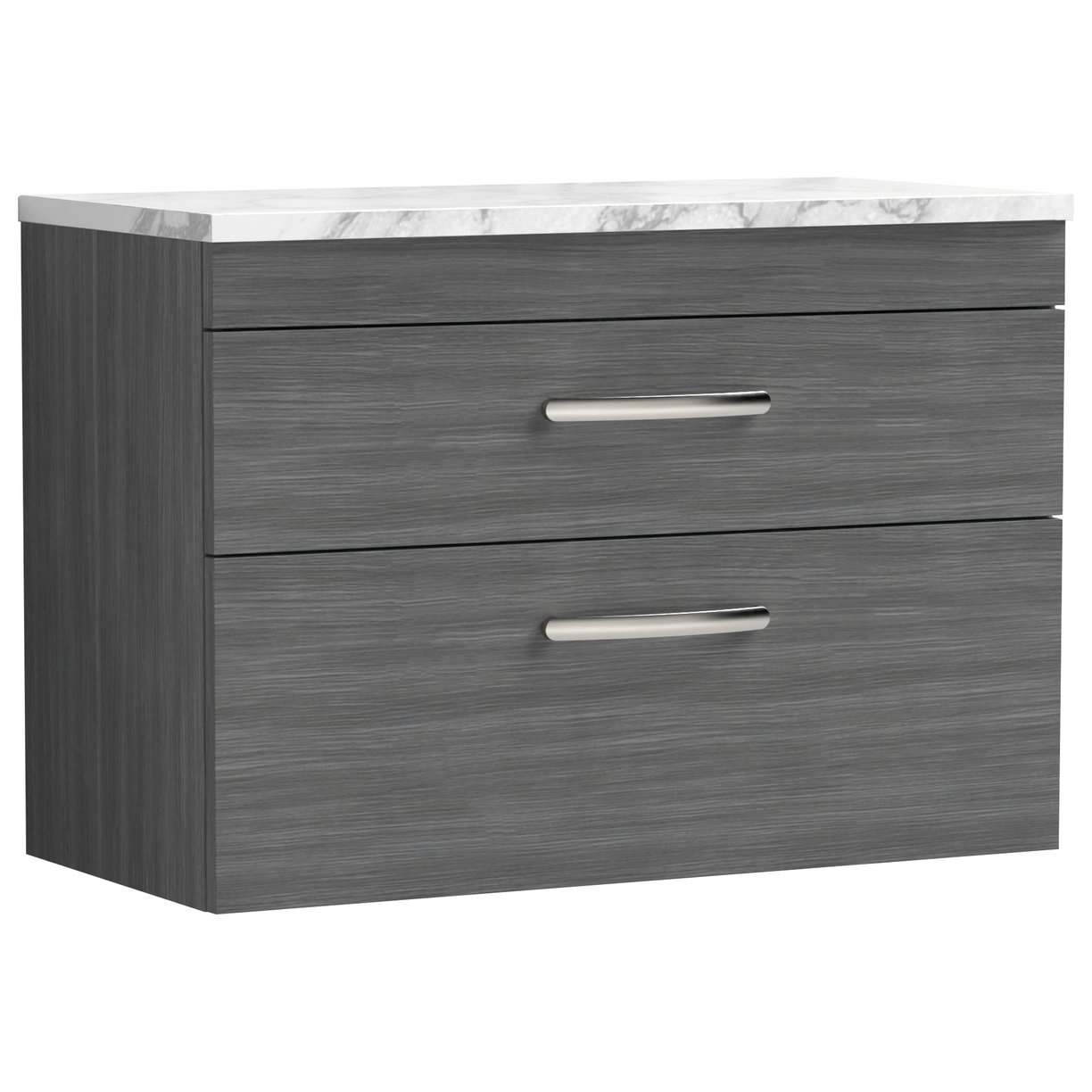 Athena 800mm Wall Hung 2-Drawer Vanity Unit & Laminate Worktop