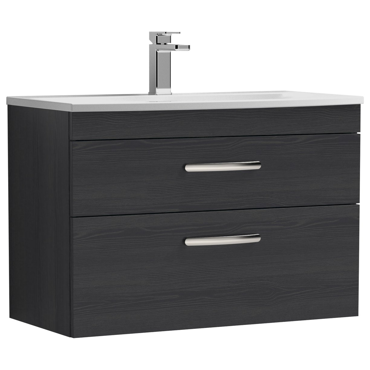 Athena 800mm Wall Hung 2-Drawer Vanity Unit & Curved Ceramic Basin